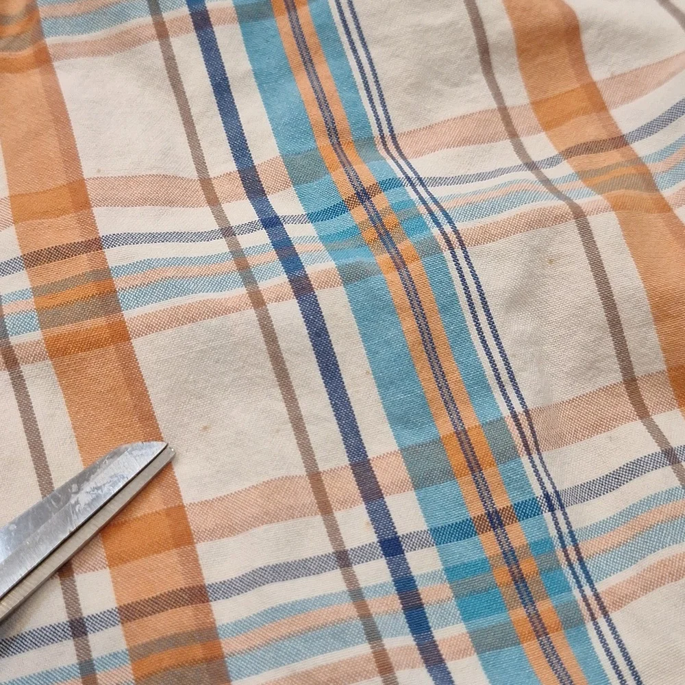 Vintage 90s Y2k Abercrombie & Fitch Frat Boy AS IS Plaid Orange Blue Shorts SzLg